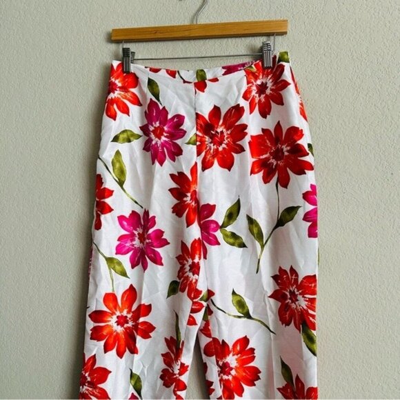 Y2K 90s Barbiecore Floral Retro Coquette Pants Size 8 - Picture 4 of 10